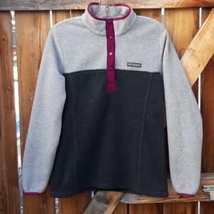 Columbia 1/4 T-snap colorblock fleece sweater